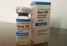 Prós e Contras da famosa DECA Decanoato de Nandrolona Frasco de Deca 250 Nandrolona com embalagem ao lado.