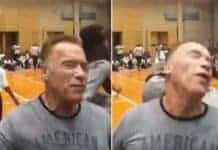 Chute Arnold Schwarzenegger leva chute no Arnold Classic África
