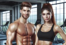 As Vantagens do Exercício para Prevenir o Câncer Homem e mulher treinando na academia com foco na saúde e prevenção do câncer.