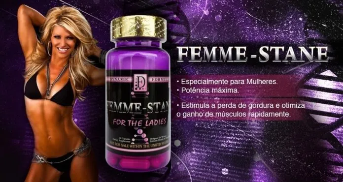 Suplemento Femme-Stane para mulheres com benefícios de queima de gordura.