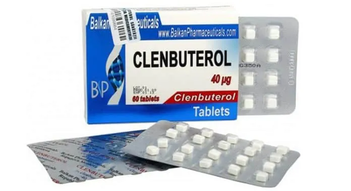 Imagem de embalagem de Clenbuterol, suplemento para perda de peso.