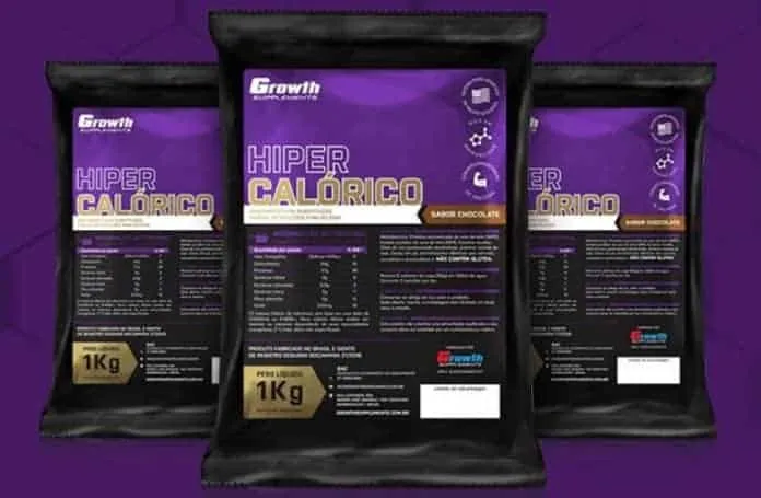 Hipercalórico Growth Suplemento 1kg Pacotes de Hipercalórico Growth de 1kg para ganho de peso.