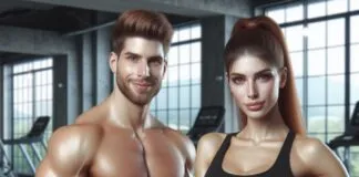 As Vantagens do Exercício para Prevenir o Câncer Homem e mulher treinando na academia com foco na saúde e prevenção do câncer.